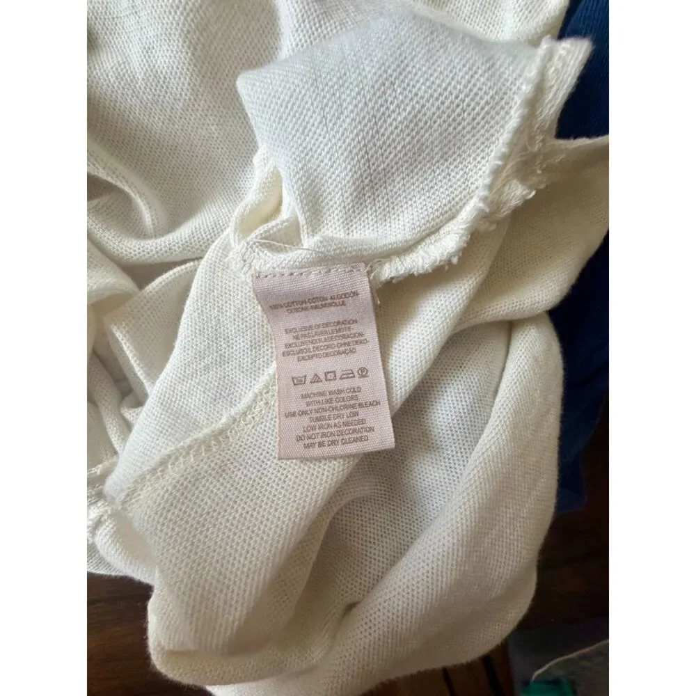 Free People Ritu cream-colored Embellished Baseball Tee. Size small